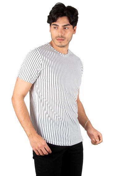 DeepSEA Crew Neck Stripe Patterned Lycra T-Shirt 2308452 - photo 3