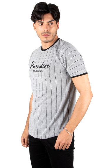 DeepSEA Stripe Patterned T-Shirt with Ribbed Sleeves and Printed Front 2302300 - photo 2