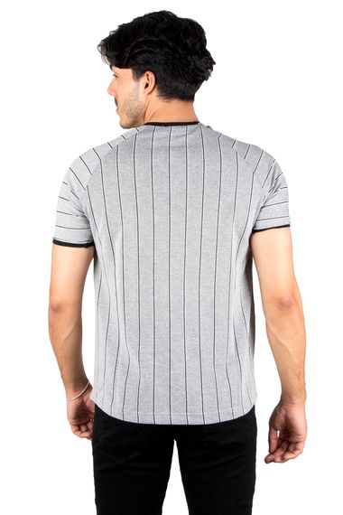 DeepSEA Stripe Patterned T-Shirt with Ribbed Sleeves and Printed Front 2302300 - photo 5