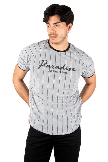 DeepSEA Stripe Patterned T-Shirt with Ribbed Sleeves and Printed Front 2302300 - photo 3