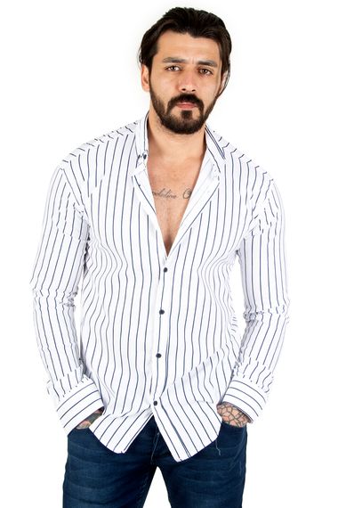 DeepSEA Men's Striped Patterned Long Sleeve Lycra Shirt 2101847 - photo 2