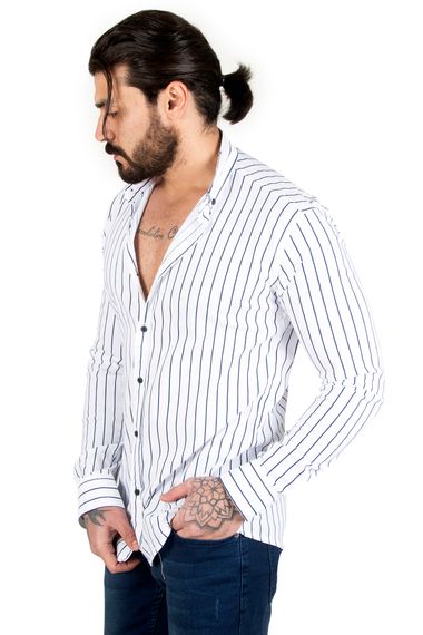 DeepSEA Men's Striped Patterned Long Sleeve Lycra Shirt 2101847 - photo 4