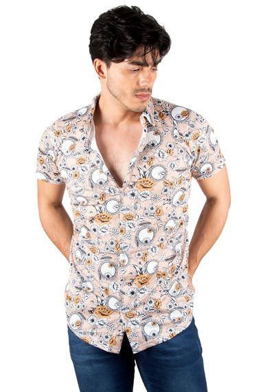 DeepSEA Digital Printed Lycra Slim Fit Combed Cotton Shirt 2305015 - photo 4