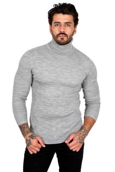 DeepSEA Knitted Patterned Slimfit Turtleneck Sweater 1808082 - photo 1