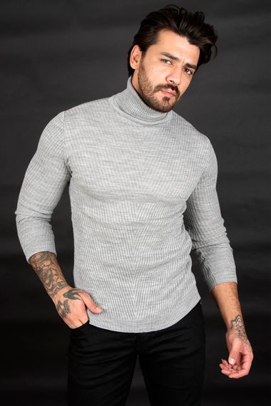 DeepSEA Knitted Patterned Slimfit Turtleneck Sweater 1808082 - photo 2