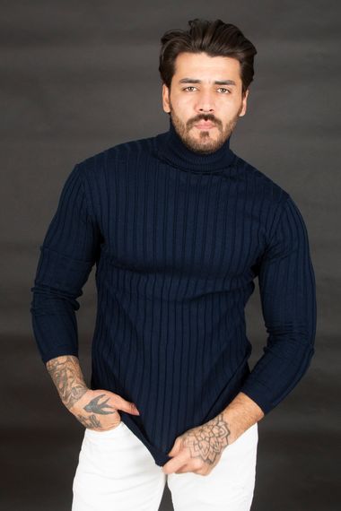 DeepSEA Full Turtleneck Striped Knitted Sweater 2100014 - photo 2