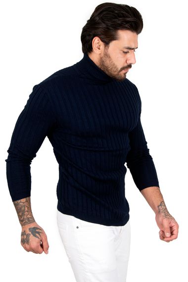 DeepSEA Full Turtleneck Striped Knitted Sweater 2100014 - photo 1