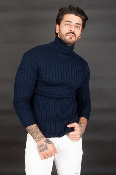 DeepSEA Full Turtleneck Striped Knitted Sweater 2100014 - photo 4