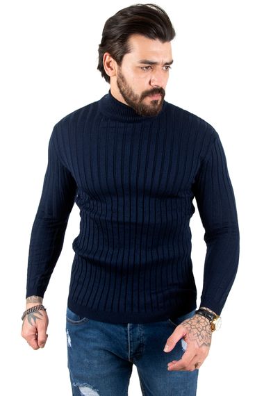 DeepSEA Half Turtleneck Striped Knitted Sweater 2100017 - photo 1