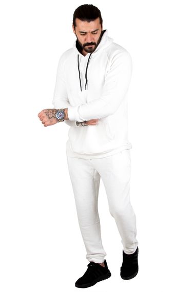 DeepSEA Hooded Kangaroo Pocket Knitted Men's Tracksuit Set with Text Embroidery on the Front 2302100 - photo 1