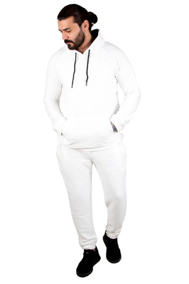 DeepSEA Hooded Kangaroo Pocket Knitted Men's Tracksuit Set with Text Embroidery on the Front 2302100 - photo 2