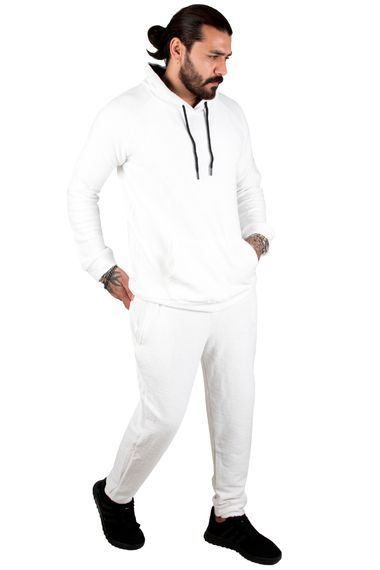 DeepSEA Hooded Kangaroo Pocket Knitted Men's Tracksuit Set with Text Embroidery on the Front 2302100 - photo 3