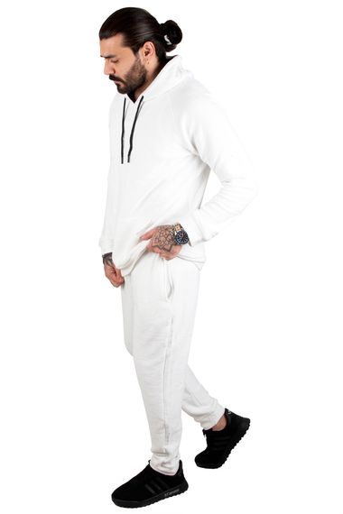 DeepSEA Hooded Kangaroo Pocket Knitted Men's Tracksuit Set with Text Embroidery on the Front 2302100 - photo 4