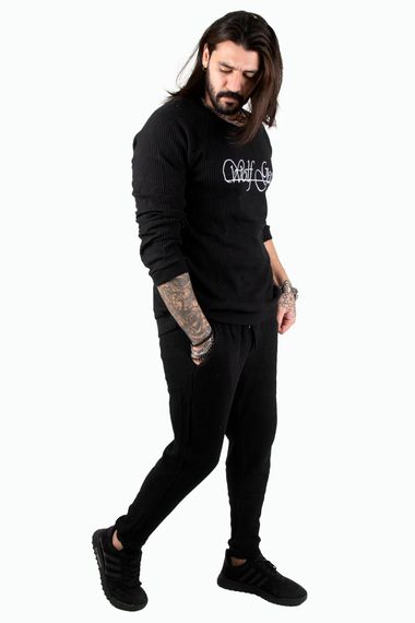 DeepSEA Knitted Fabric Men's Tracksuit Set with Text Embroidery on the Front 2303038 - photo 2