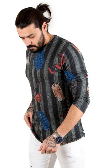 DeepSEA Love Printed Slim Fit New Season Men's Sweatshirt 2303075 - photo 3