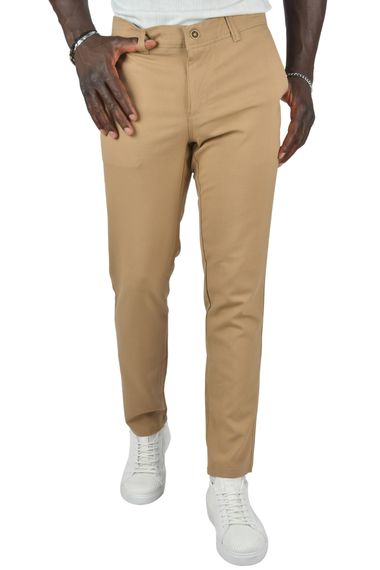 DeepSEA Slim Fit Likralı Fermuarlı İnce Kumaş Keten Pantolon 2400622 - صورة 2