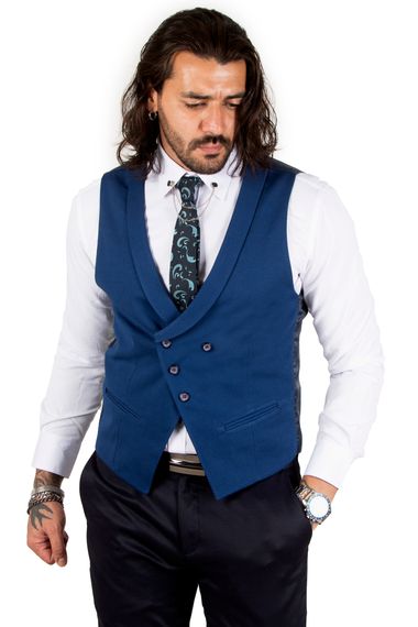 DeepSEA Patterned Slim Cut Collared Cross Buttoned Men's Jacket-Vest 2006102 - photo 2