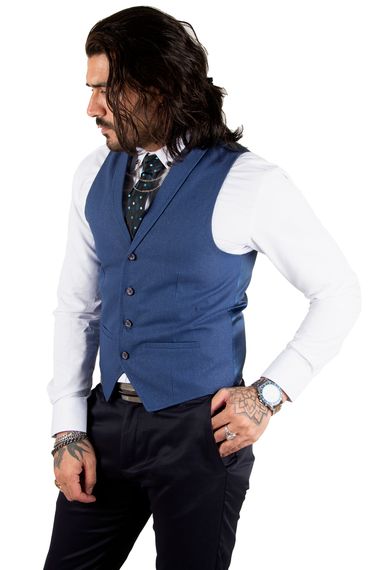 DeepSEA Collared Slim Fit Four Button Men's Cepken Vest 1890039 - photo 4