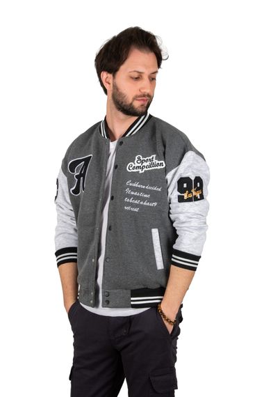 DeepSEA Ribbed Three Thread College Coat Jacket with Embroidered Text on Front and Back 2304763 - photo 3