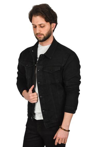 DeepSEA Slim Fit Likralı Düğmeli Kot Mont jean Ceket 2300401 - صورة 4