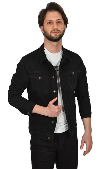 Джинсовая куртка DeepSEA Slim Fit с лайкрой 2304001, стиль CASUAL, металлические кнопки, разные размеры и цвета. - фото 2