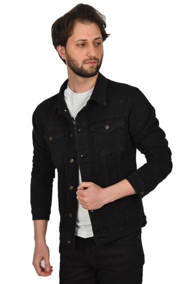 DeepSEA Likralı Slim Fit Kot Mont Jean Ceket 2304001 - صورة 3