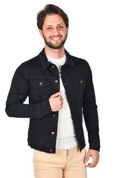 DeepSEA Slim Fit Likralı Kot Mont Jean Ceket 2201007 - fotoğraf 4