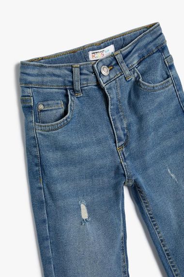 بنطال جينز للأولاد من كوتون بجيوب قطنية - جينز نحيف - صورة 3