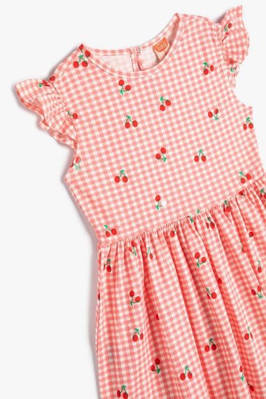 Koton Kız Bebek Elbise Kolsuz Fırfırlı Kiraz Baskılı - fotoğraf 3
