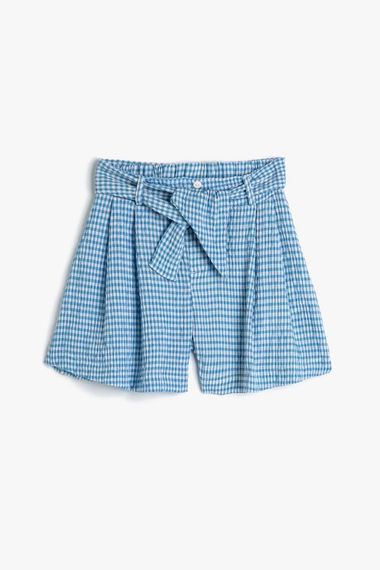 Koton Girls' Shorts with Tie Waist Button Detail - photo 1