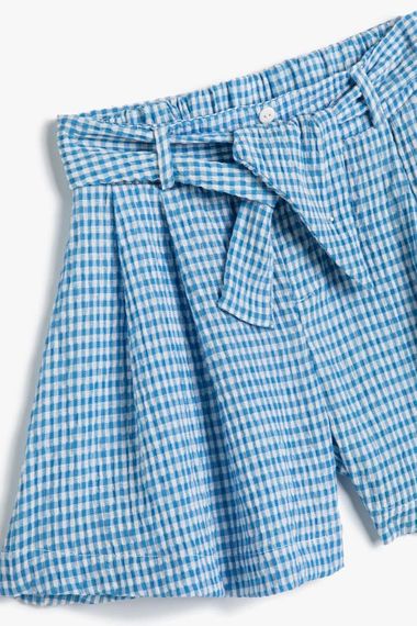 Koton Girls' Shorts with Tie Waist Button Detail - photo 3