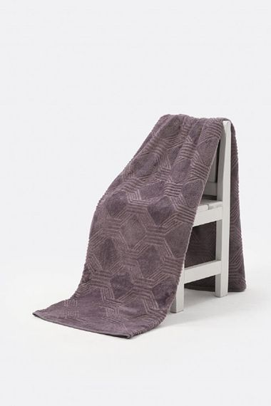 بطانية أوزديليك العصرية المزدوجة مقاس 220x240 باللون الأرجواني الرمادي