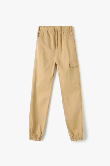 Koton Boy's Cargo Jogger Pants with Pockets and Tie Waist - photo 1