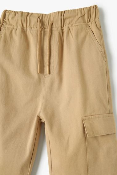 Koton Boy's Cargo Jogger Pants with Pockets and Tie Waist - photo 3