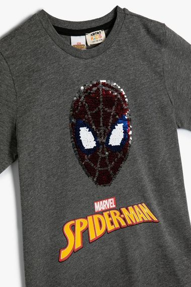 Koton Boy's Spiderman T-Shirt Sequined Sequined Licensed - photo 3