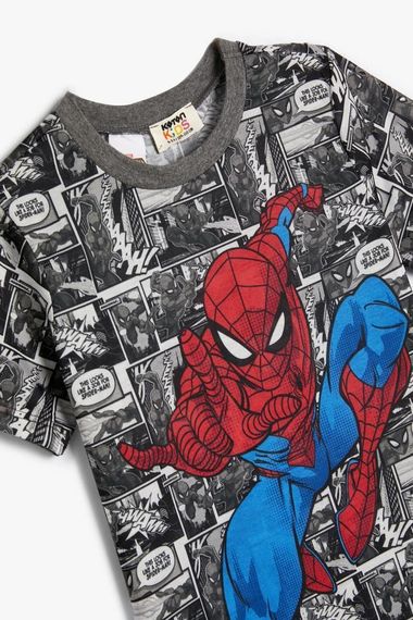 Koton Boy's Spiderman T-Shirt Licensed Short Sleeve Crew Neck - photo 3