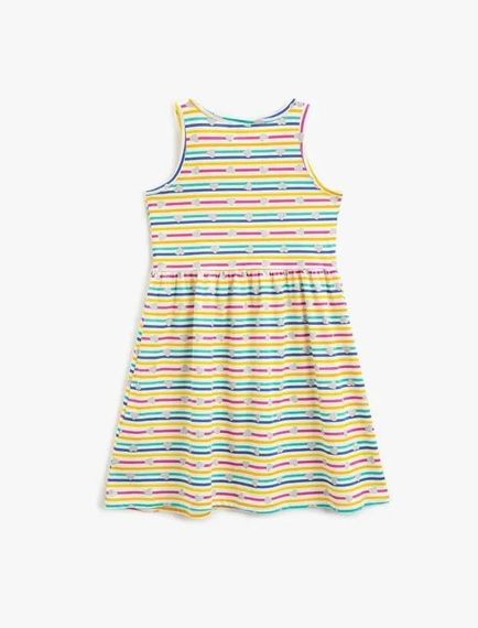 Cotton Girls' Sleeveless Dress Crew Neck Shiny Heart Printed Cotton - photo 2