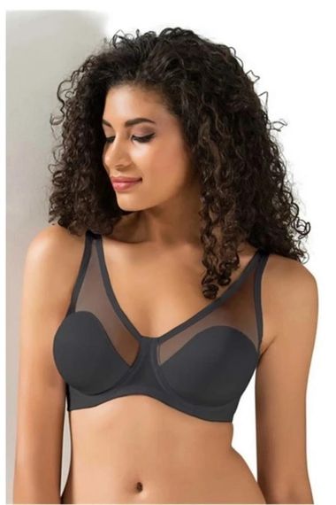 Hipatu Le Jardin 9200-C Women's Black Tulle Detailed Contouring Bra