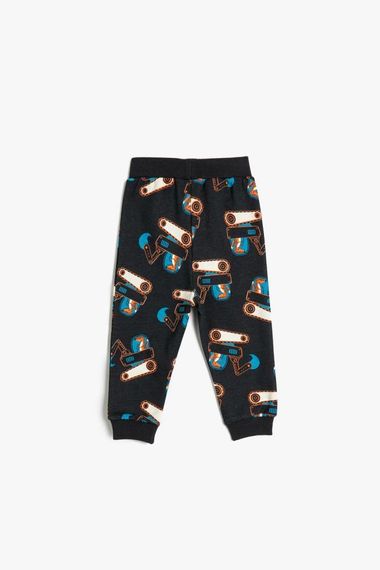 Koton Baby Boy Jogger Sweatpants Tiger Printed Tie Waist Drape - photo 2