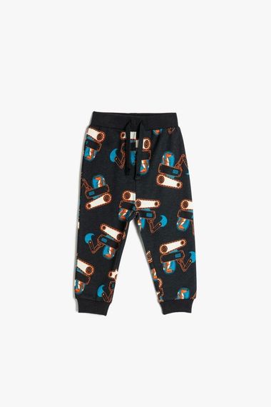 Koton Baby Boy Jogger Sweatpants Tiger Printed Tie Waist Drape - photo 1