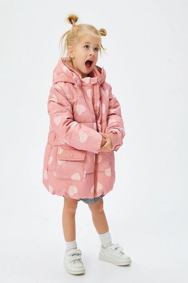 Koton Baby Girl Pink Patterned Coat