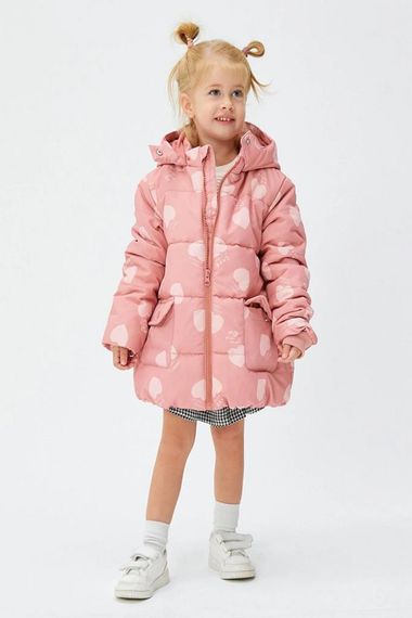 Koton Baby Girl Pink Patterned Coat