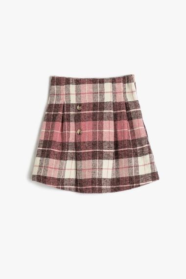 Koton Girls Skirt Pleated, Elastic Waist, Button Detailed - photo 1