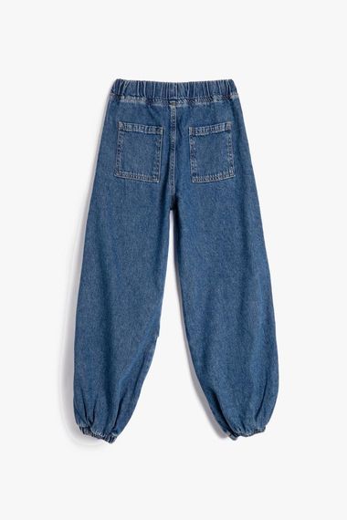 Koton Girl's Parachute Jeans Pants with Floor Detail and Pockets Cotton - Parachute Jean - photo 4