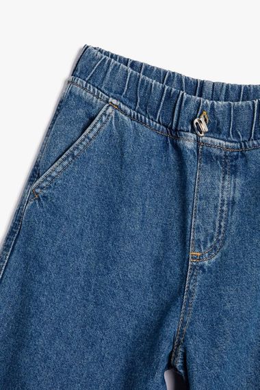 Koton Girl's Parachute Jeans Pants with Floor Detail and Pockets Cotton - Parachute Jean - photo 5