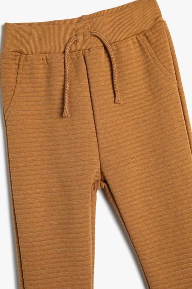 Koton Baby Boy Basic Sweatpants Textured Cotton Tie Waist - photo 3