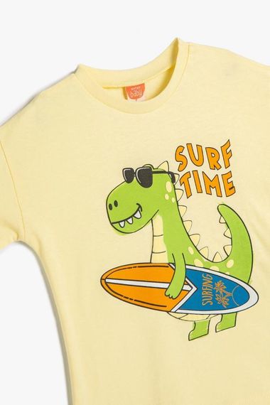 Koton Baby Boy Dinosaur T-Shirt Short Sleeve Crew Neck Cotton - photo 3