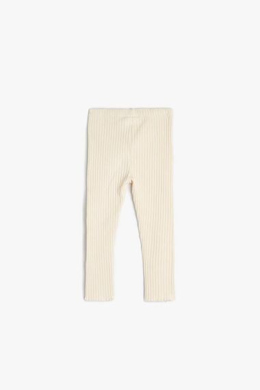 Koton Baby Girl Basic Ribbed Tights Cotton with Elastic Waist - photo 2