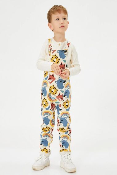 Koton Baby Boy Strappy Jumpsuit Animals Printed Raised Cotton - photo 2