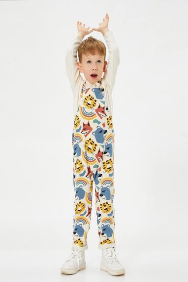 Koton Baby Boy Strappy Jumpsuit Animals Printed Raised Cotton - photo 1